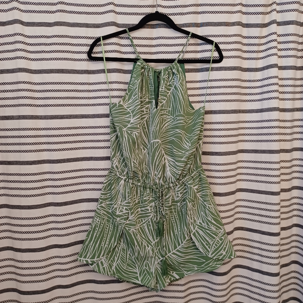 Lost + wonder, green and white one piece, size small